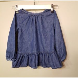 Cat & Jack Girls' Denim Ruffle Top